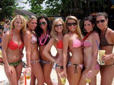 Hot girlfriends in bikinis group sex