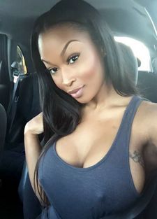 a hot boobs girl selfie in car