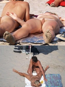 couple caught having fun at the beach